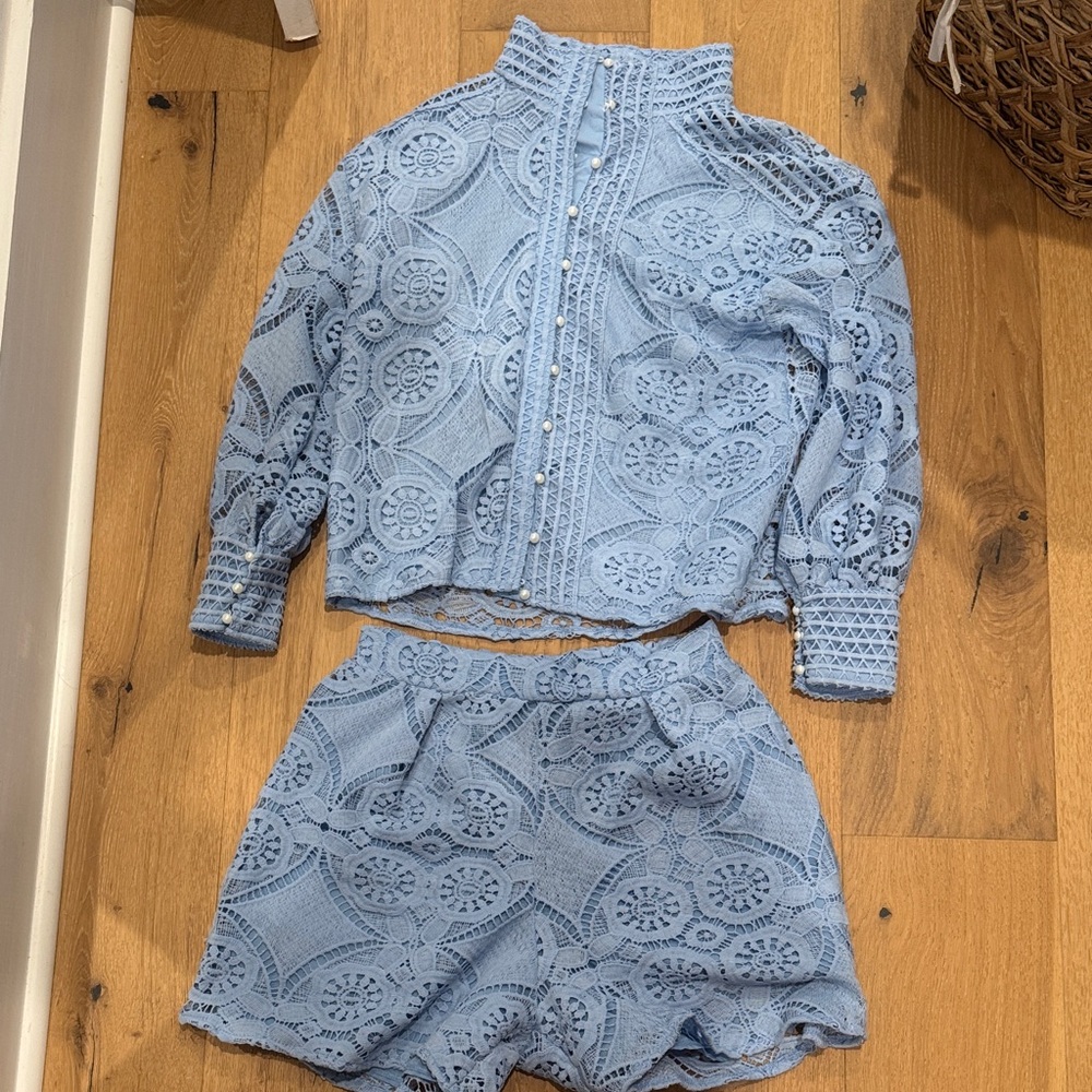Blue Lace Two-Piece Set